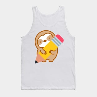 Cute School Pencil Sloth Tank Top